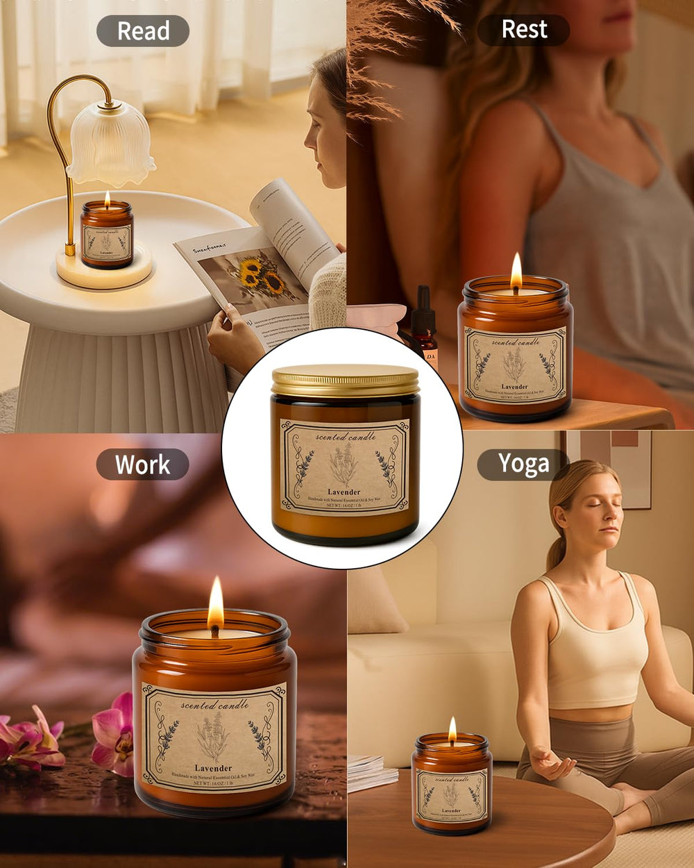 Candle packaged in rustic kraft gift box