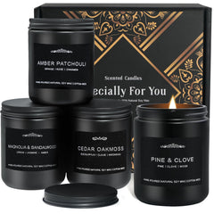 4 pack candles for men in amber jars