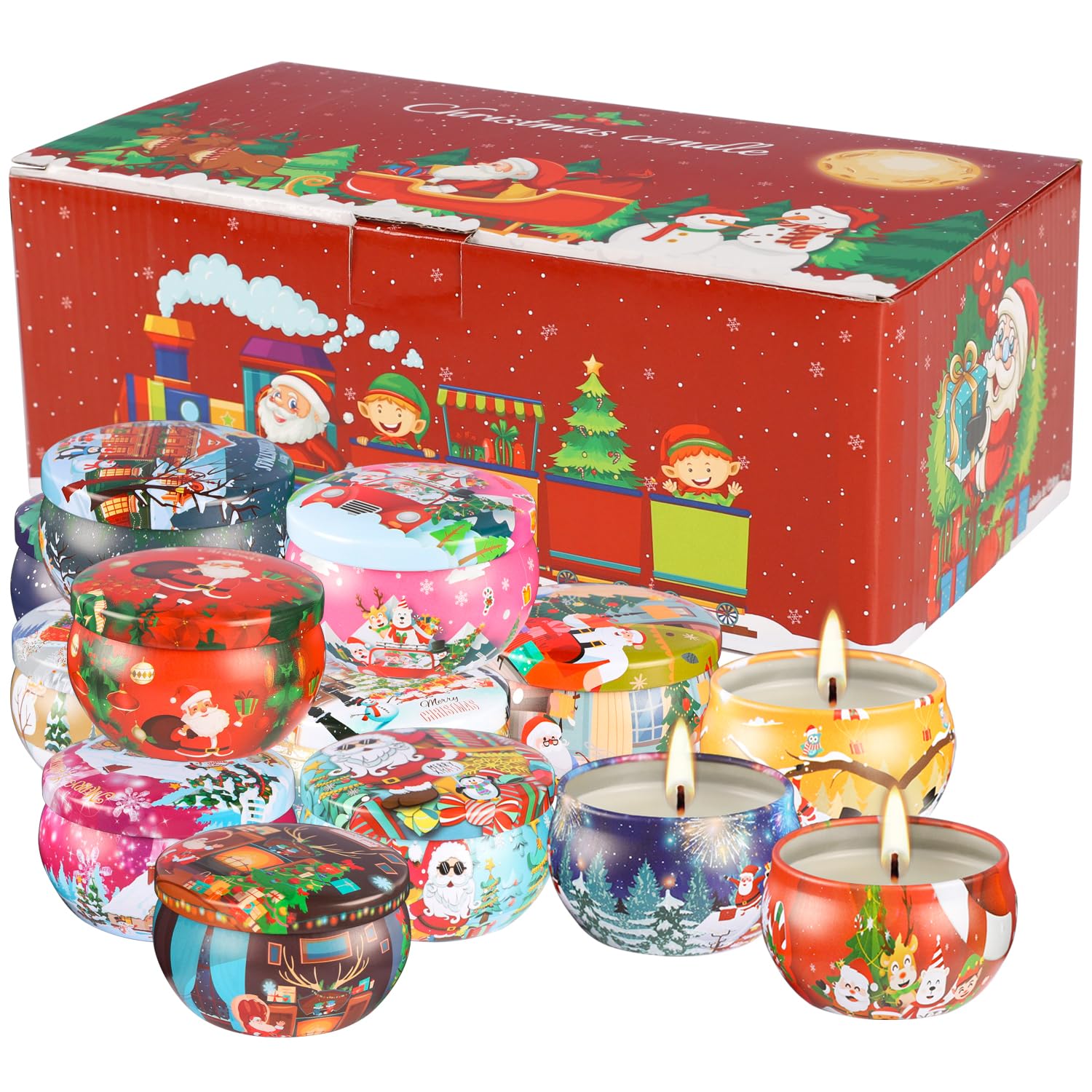 Firelit ambiance with multiple scented candles