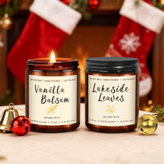 Smoke and Vanilla scented candle in amber jar
