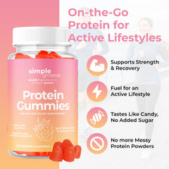 Candy-like texture of Simple Groove Protein Gummies.