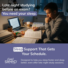 Person sleeping peacefully after using Cani Sleep Spray