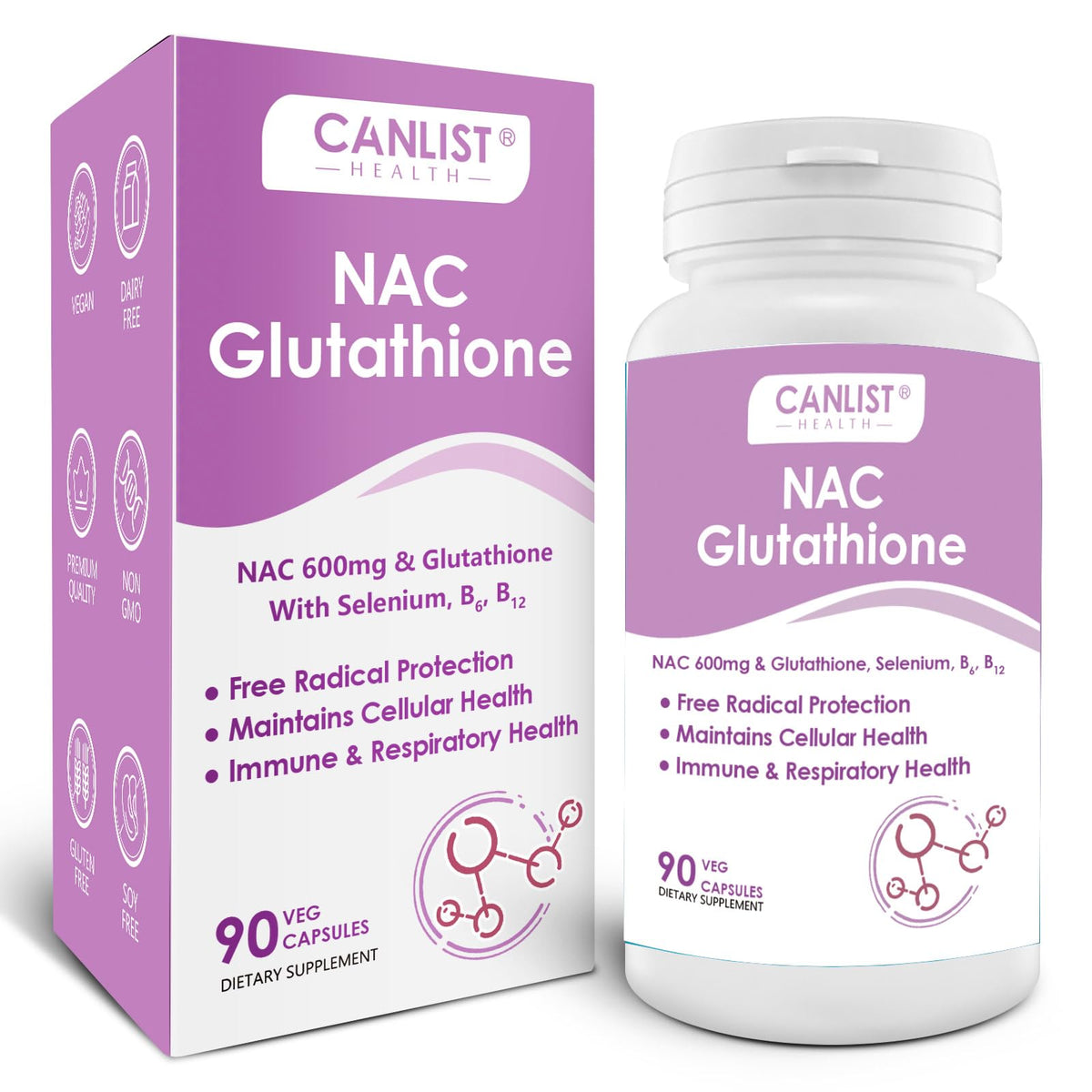 CANLIST NAC 600mg with Glutathione 400mg capsules for liver health