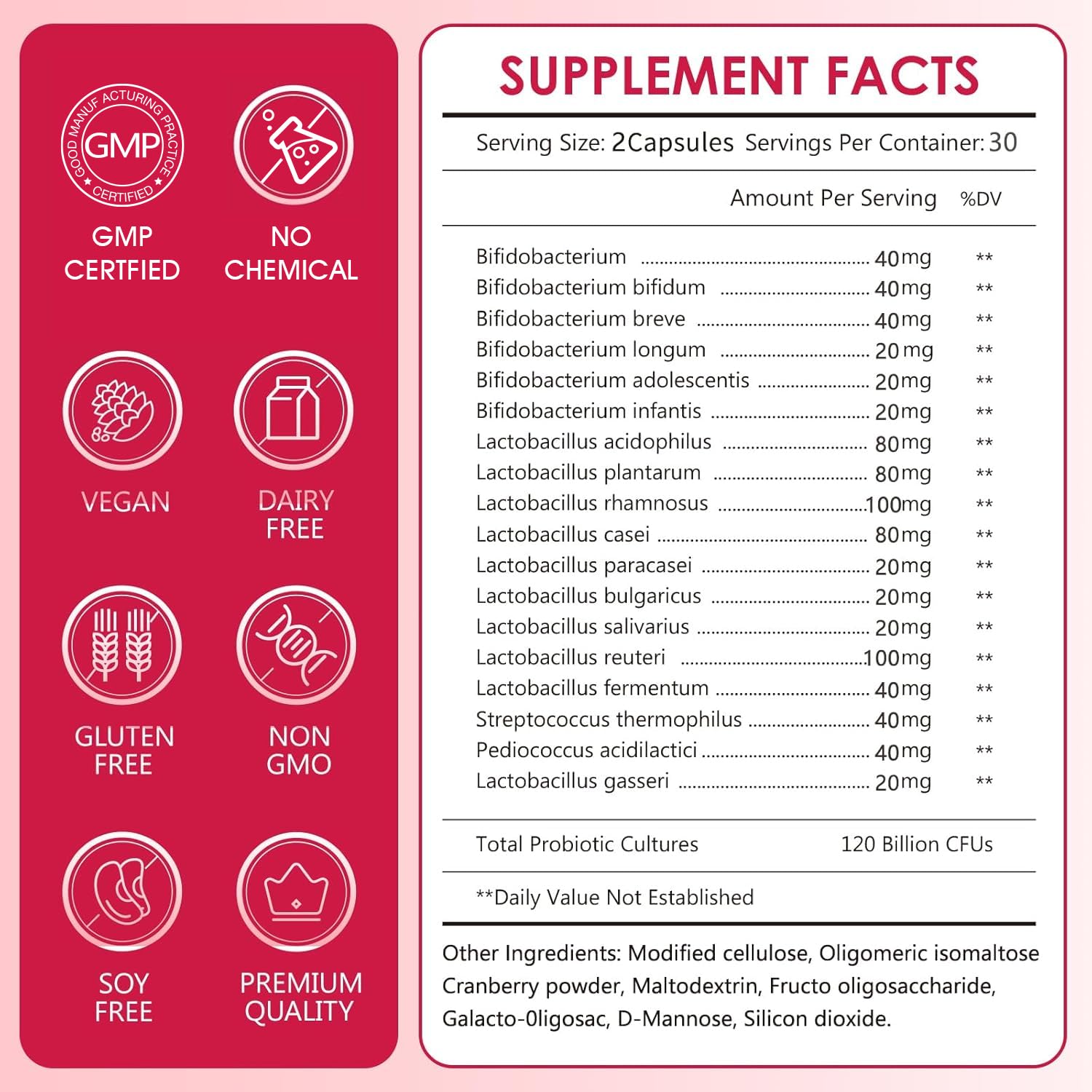 Close-up of probiotic capsules