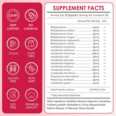 Close-up of probiotic capsules