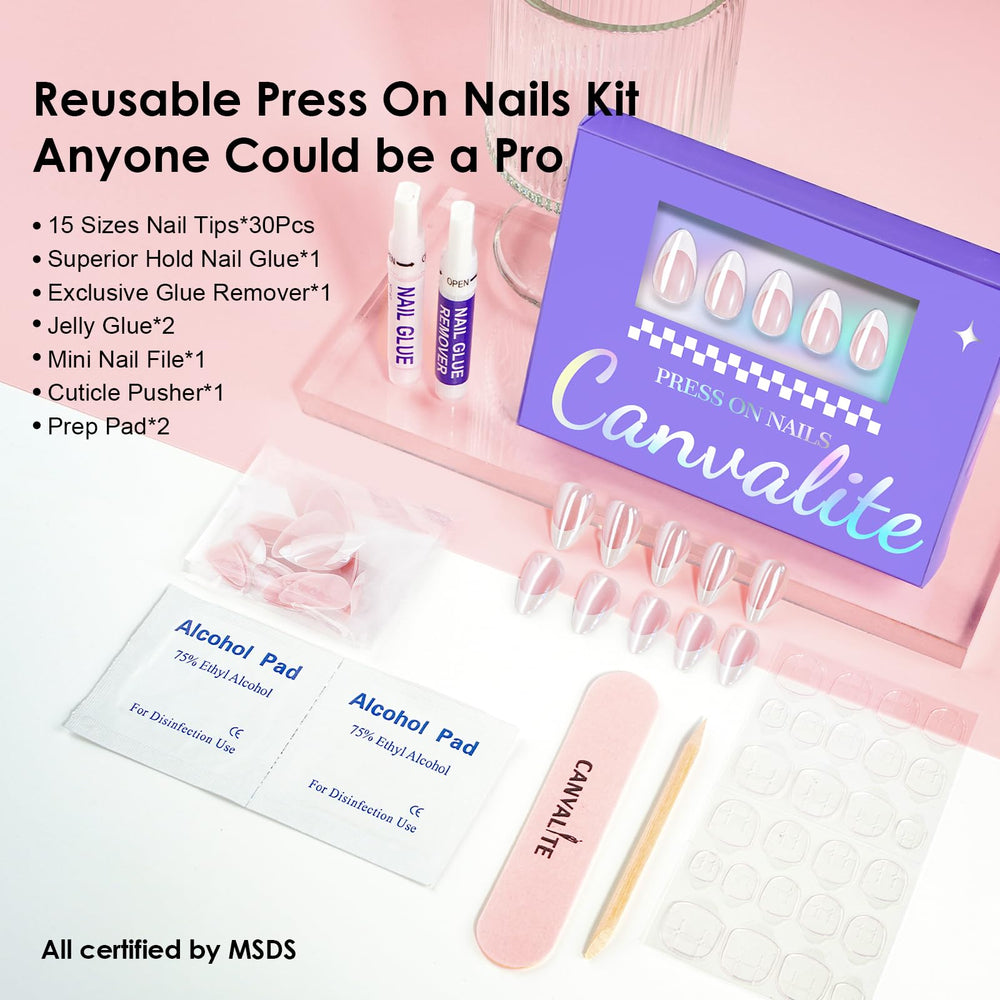 CANVALITE durable acrylic press-ons offer lightweight wear and easy removal.