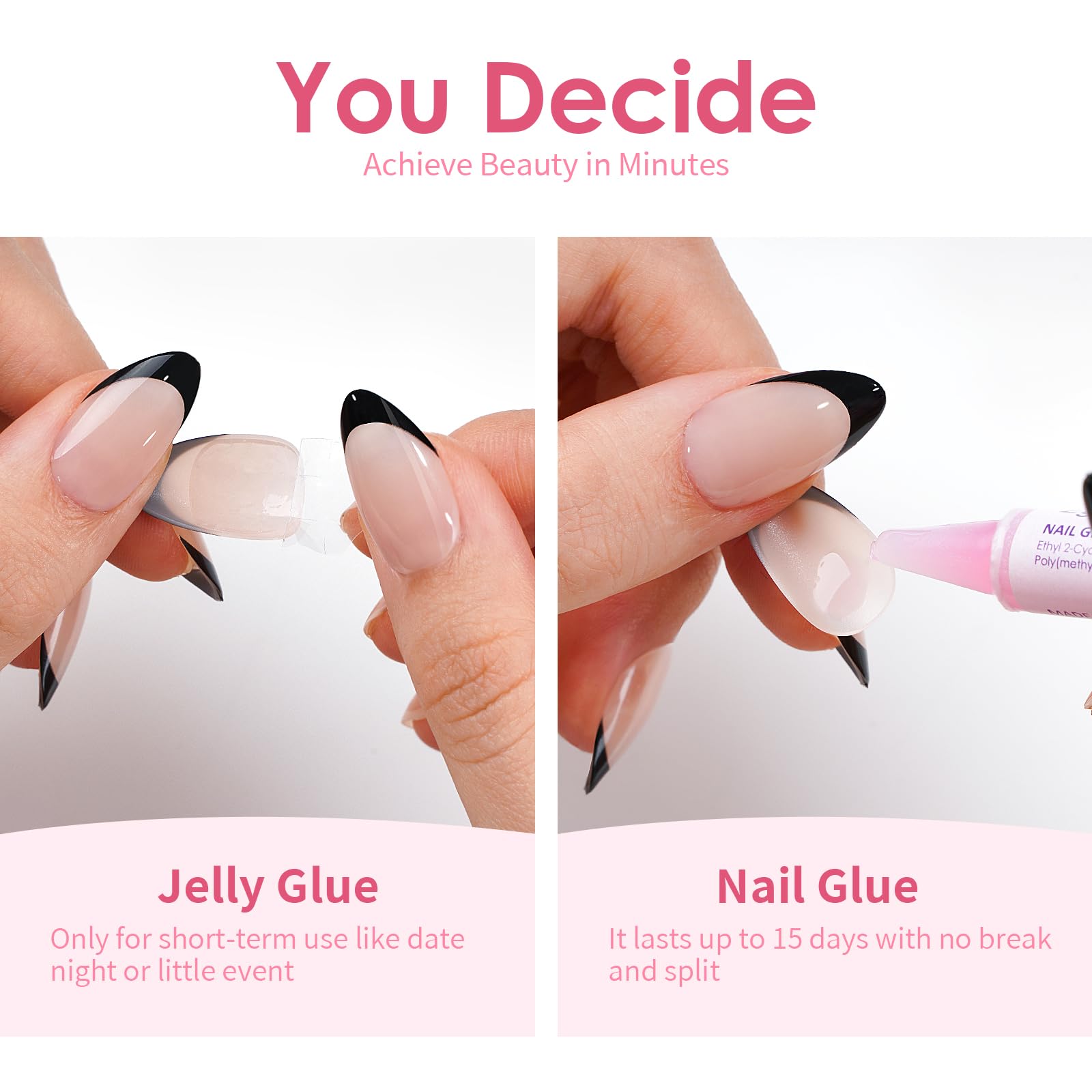CANVALITE salon-grade finish nails for long-lasting wear.