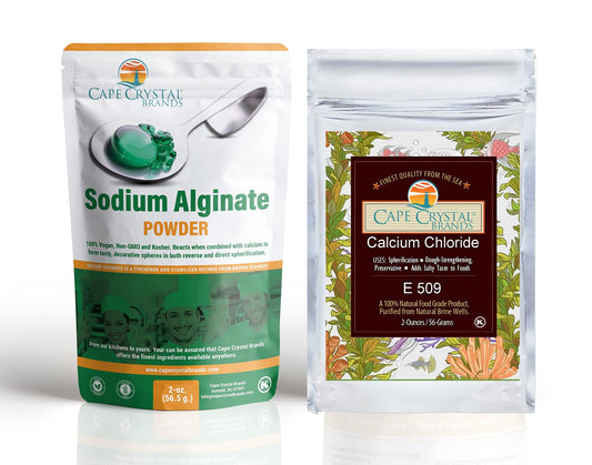 Cape Crystal spherification kit with Sodium Alginate and Calcium Chloride (4 oz)