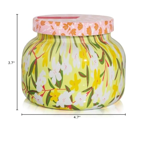 Repurposed Capri Blue jar used as decorative decor after candle finishes