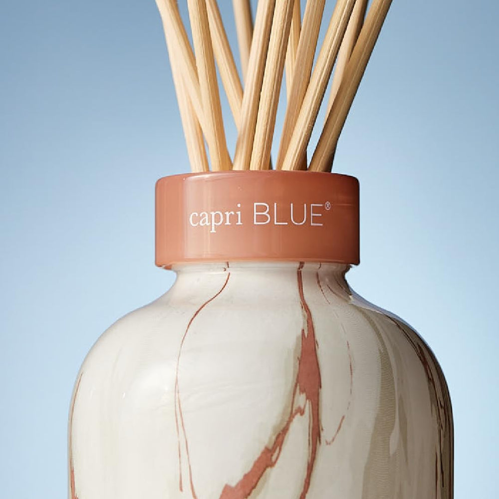 Bedroom decor featuring Capri Blue diffuser on a nightstand