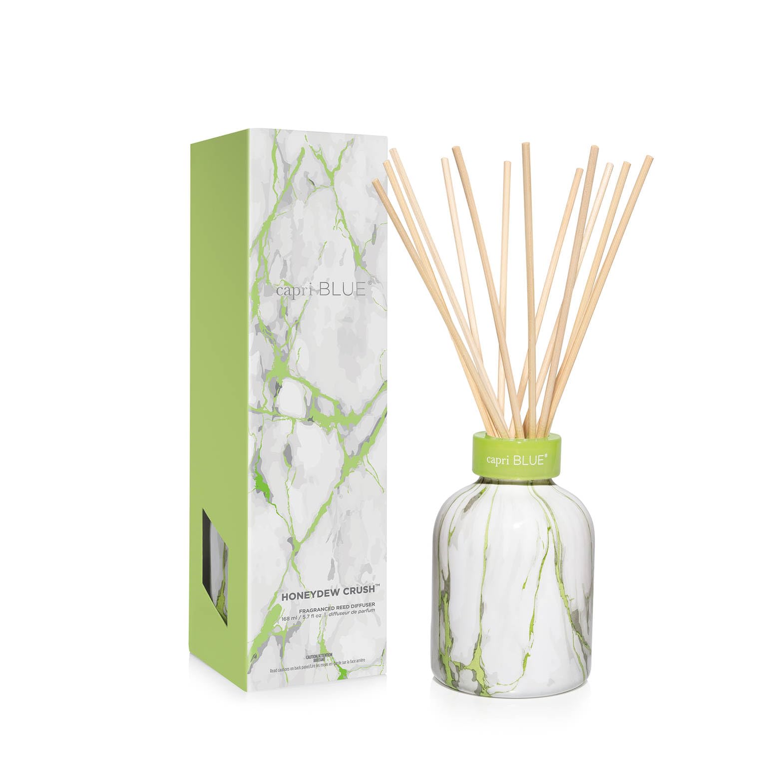 Capri Blue Honeydew Crush Reed Diffuser Set in Modern Marble design