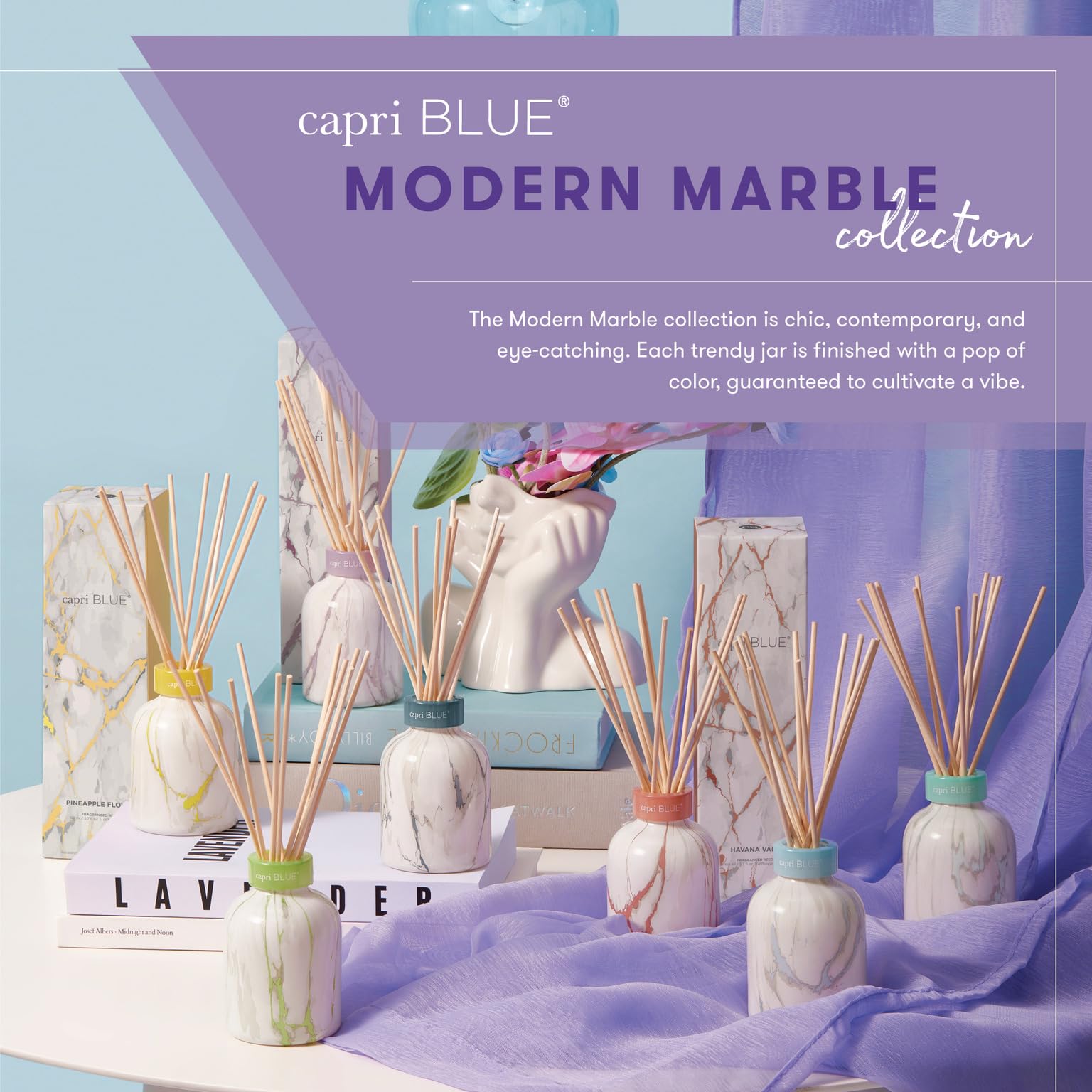 Modern Marble diffuser styled for contemporary bedroom décor