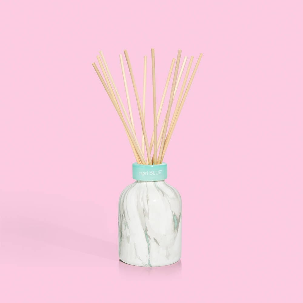 Capri Blue Modern Marble Reed Diffuser set styled in home decor