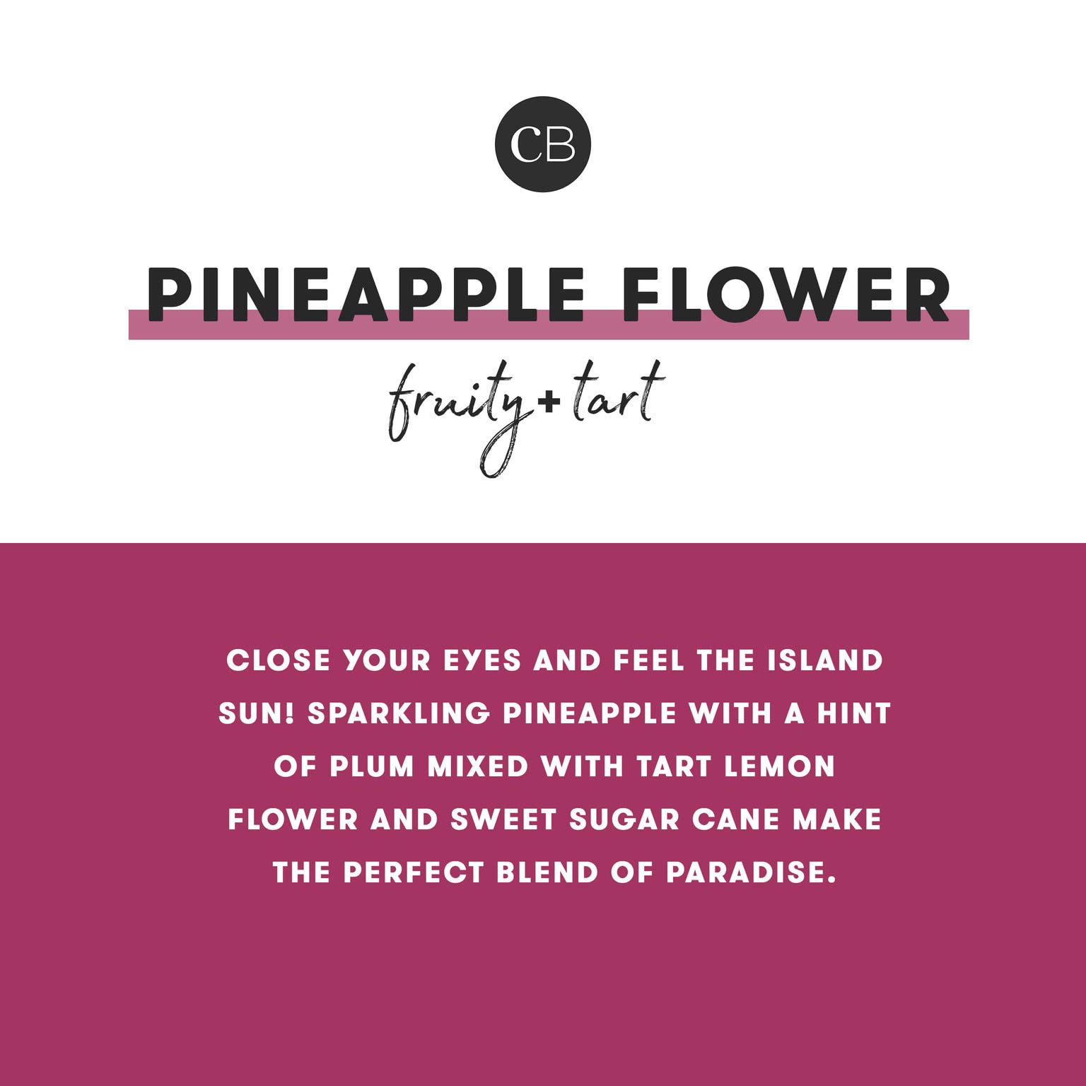 Close-up of Pineapple Flower label on Capri Blue Pattern Play candle