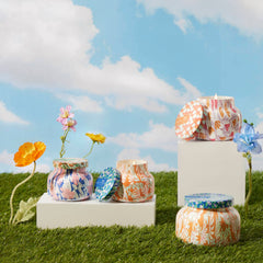 Pattern Play collection packaging for Capri Blue candles