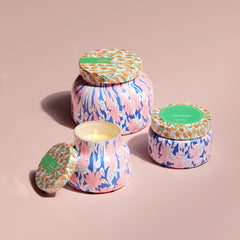 Capri Blue Pattern Play 19 oz glass jar close-up