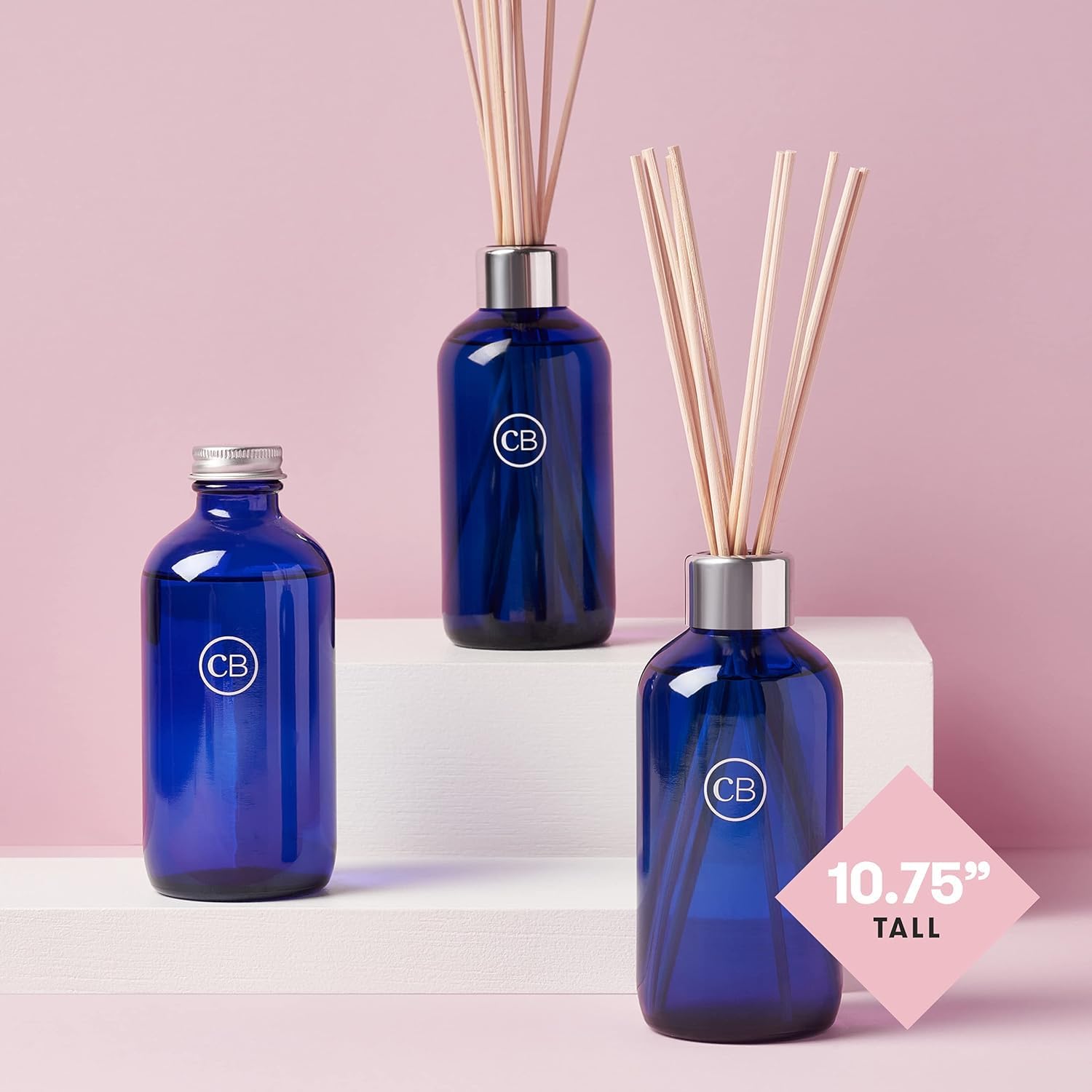 Capri Blue signature cobalt blue diffuser bottle