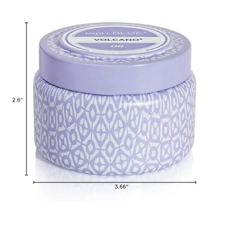 Capri Blue Lavender Volcano candle on display shelf