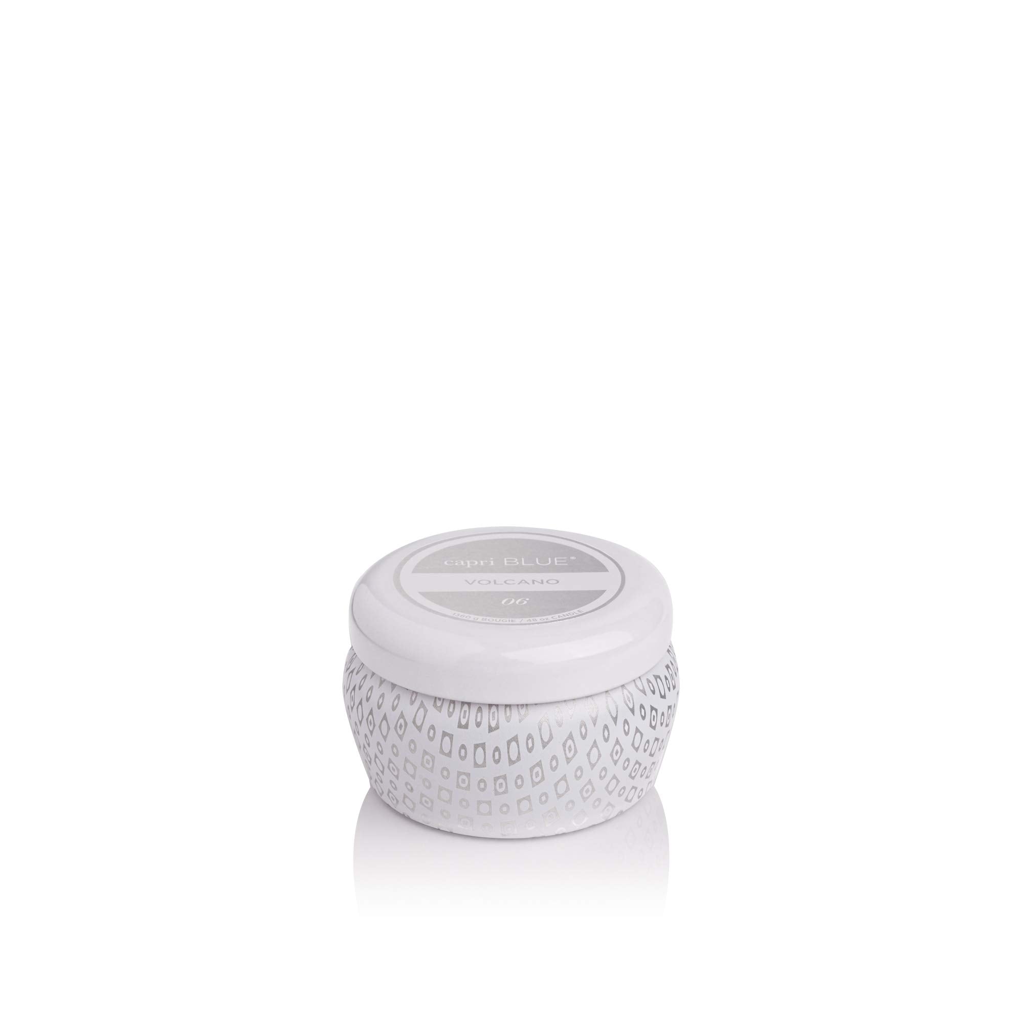 Capri Blue Volcano mini tin candle in white 3 oz jar
