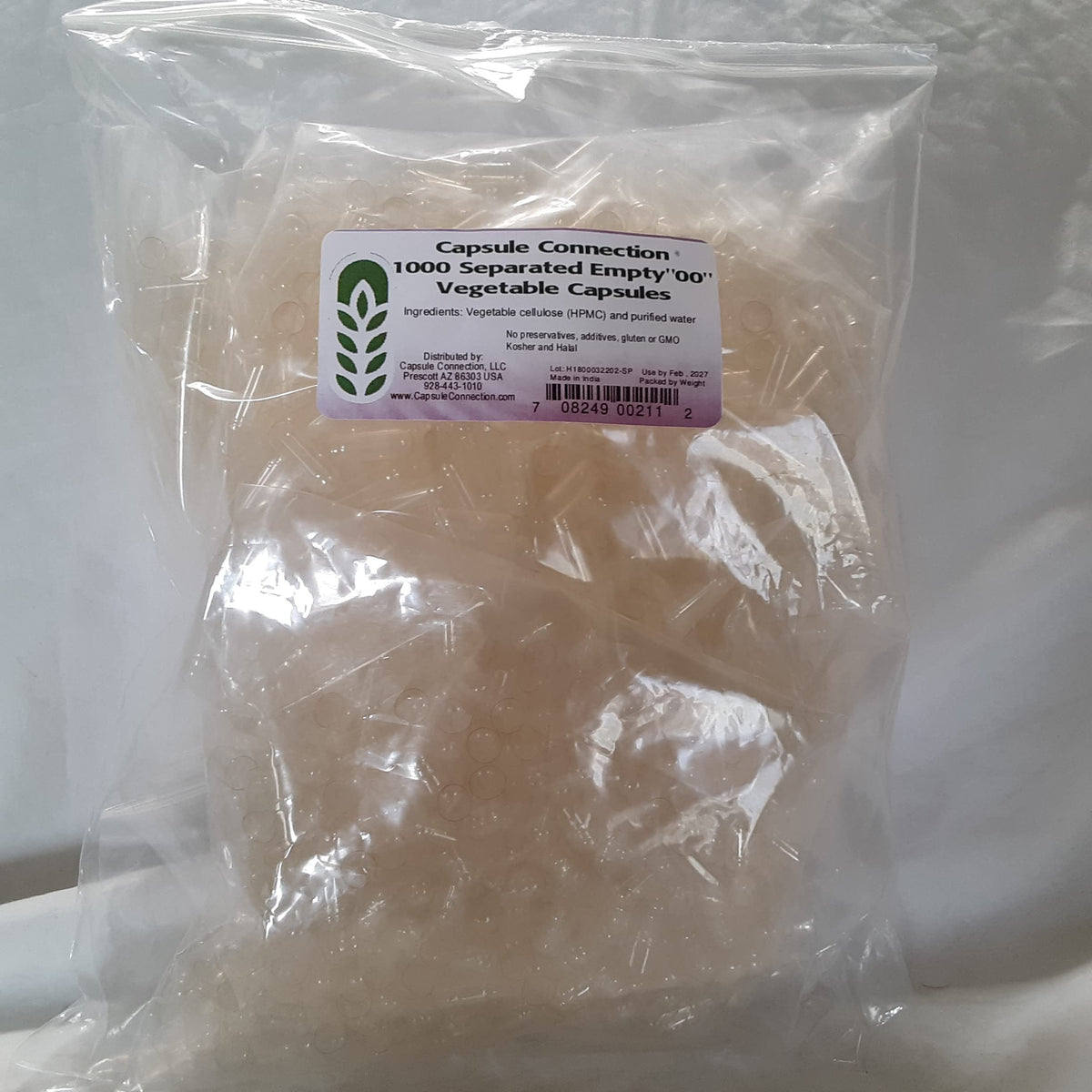 Capsule Connection 1000 separated empty vegetable capsules, 00 size