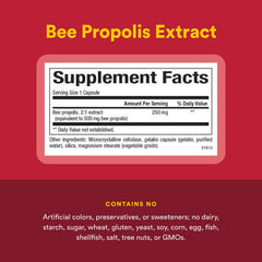 Capsules of bee propolis extract (500 mg each, 90 count)