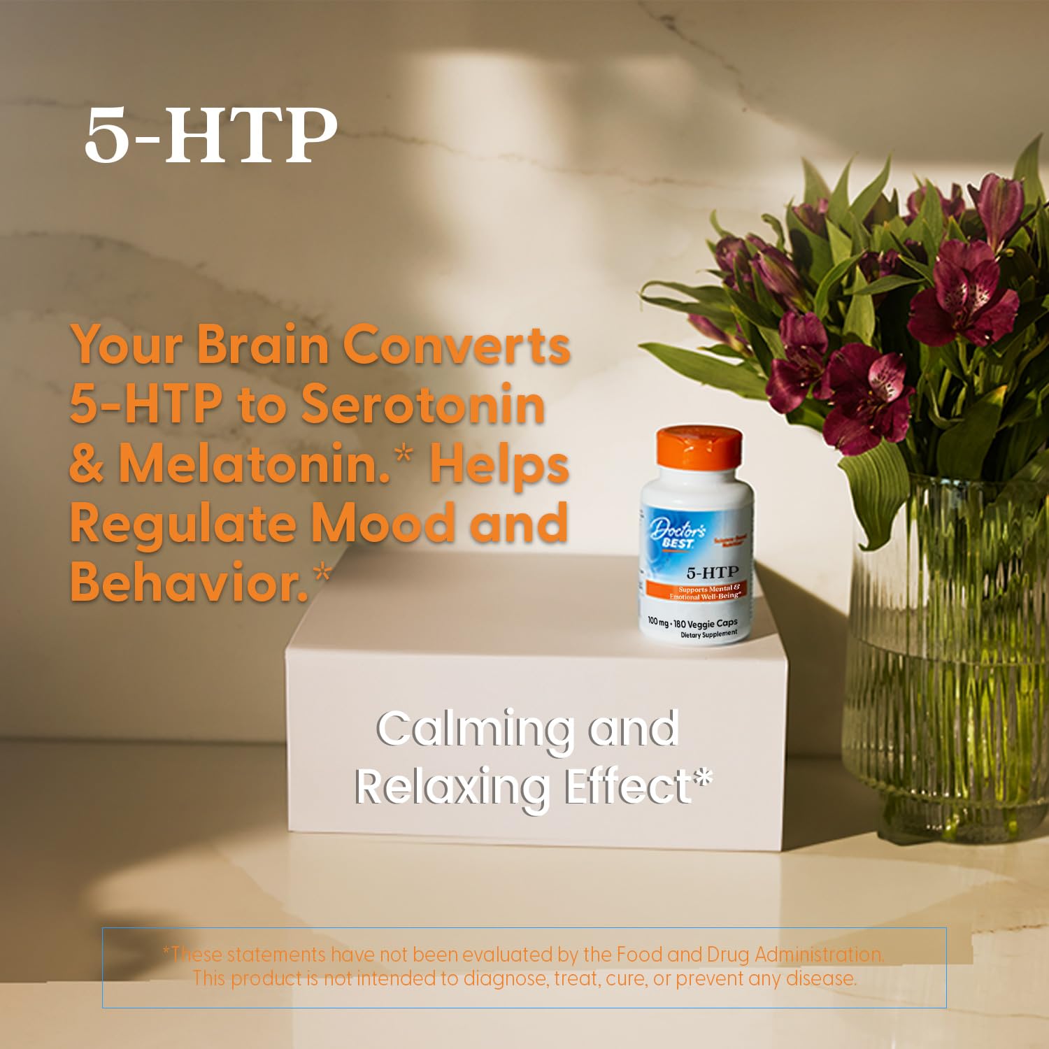Capsules inside bottle of Doctor's Best 5-HTP