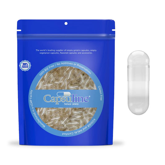Capsuline size 000 clear empty gelatin capsules 1000 count