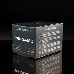 Capsulyte Pregame alongside a hydration packet illustrating synergy for evenings