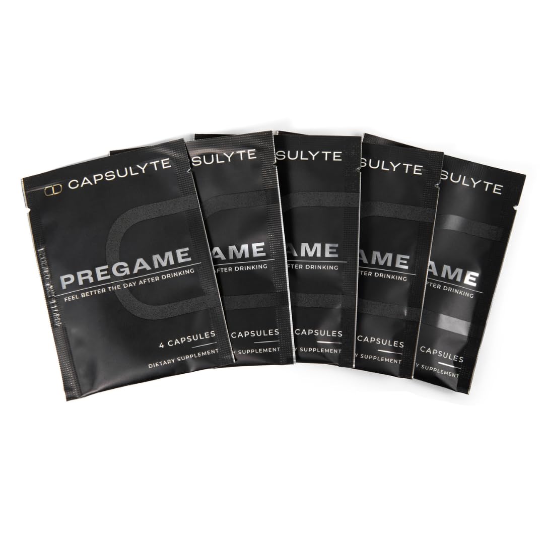 Capsulyte Pregame packets ready for pre-party use and convenience.
