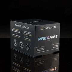 Capsulyte Pregame on a party table, hinting at a smoother morning
