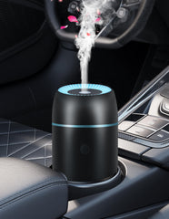 Black portable car diffuser with aluminum body and 100ml water tank