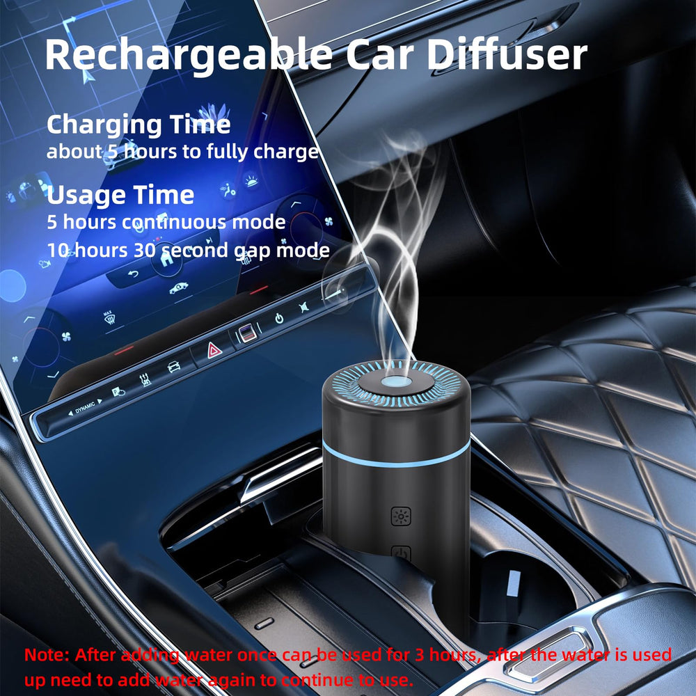 Rechargeable car diffuser with USB-C charging