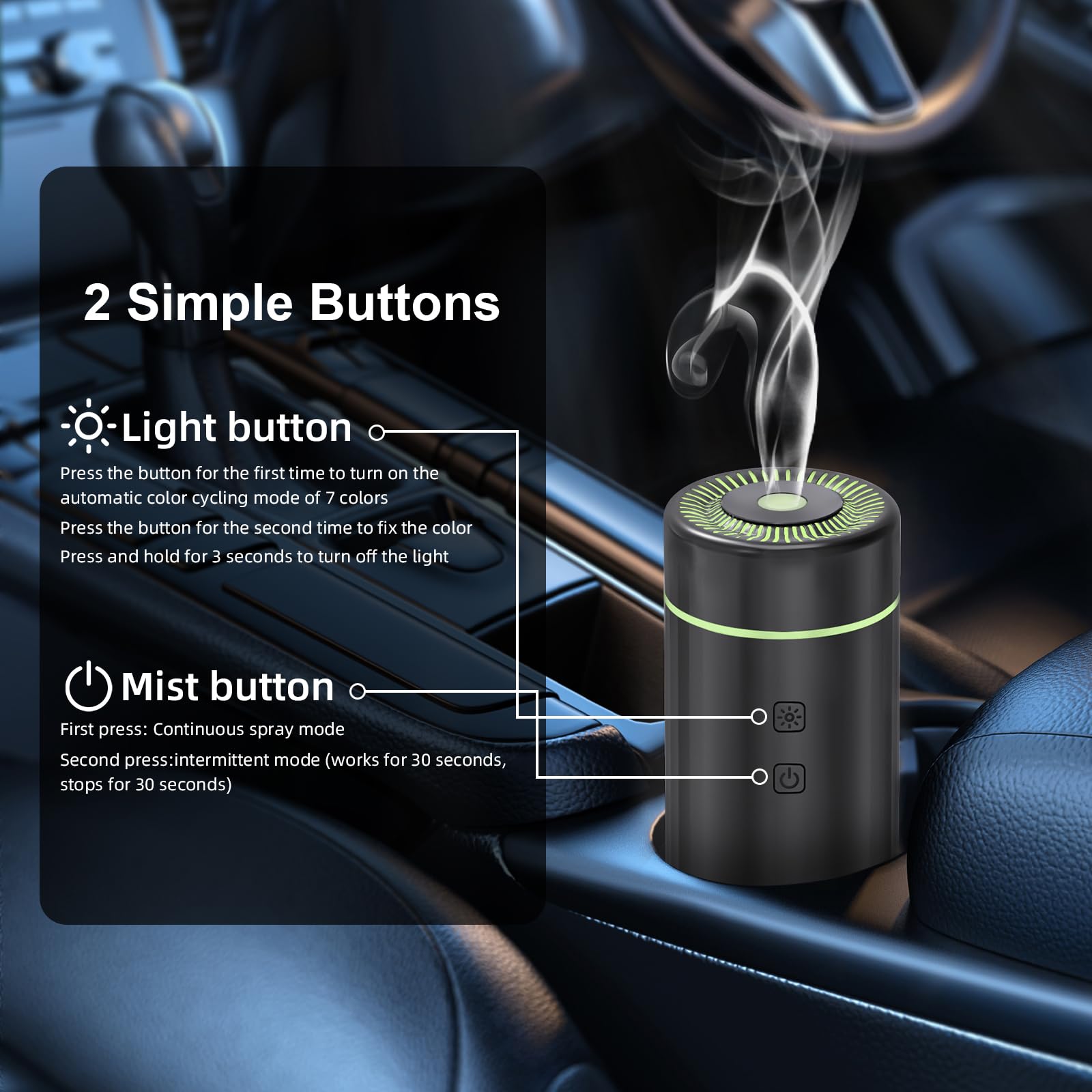 Compact diffuser fits in a car cup holder