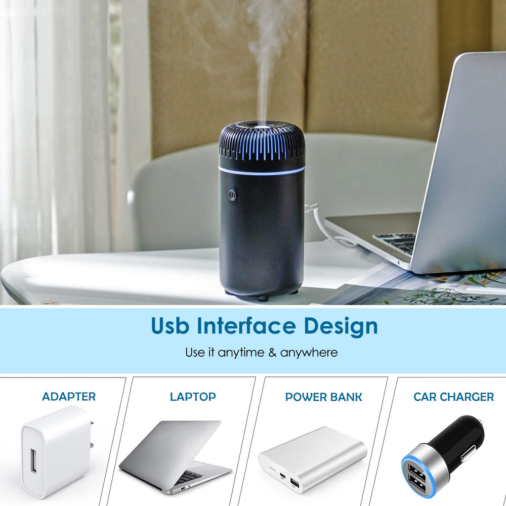 Colorful LED lights and mist modes on the diffuser