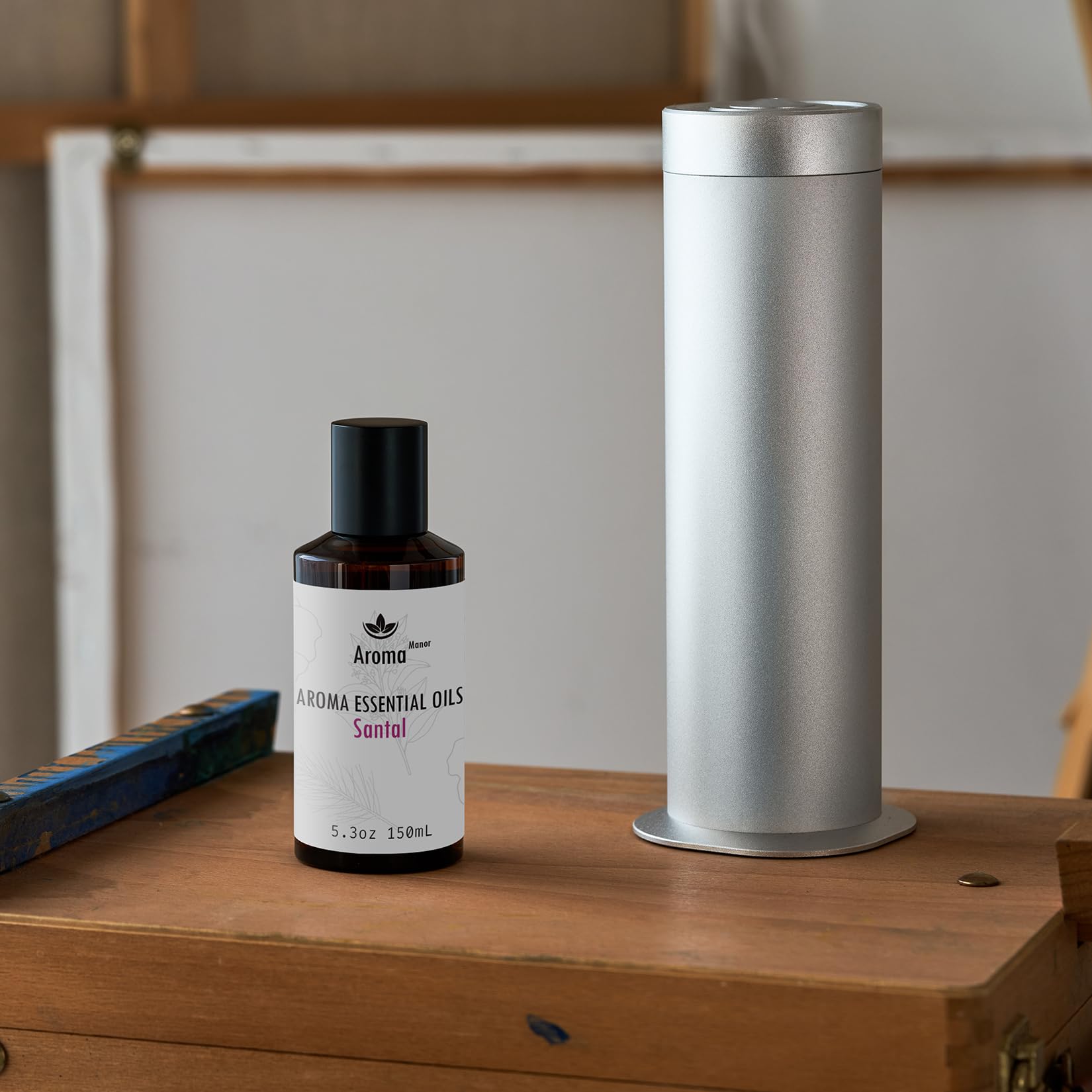 Hotel-inspired aromatherapy setup with diffuser
