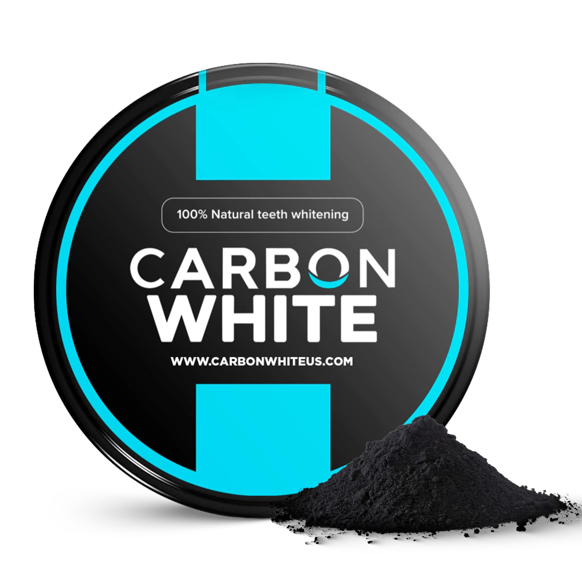 CARBON WHITE 30g jar with activated coconut charcoal whitening powder