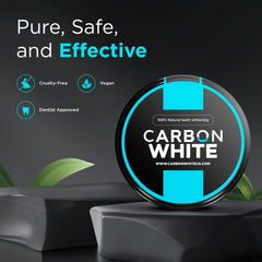 Toothbrush with CARBON WHITE whitening powder applied