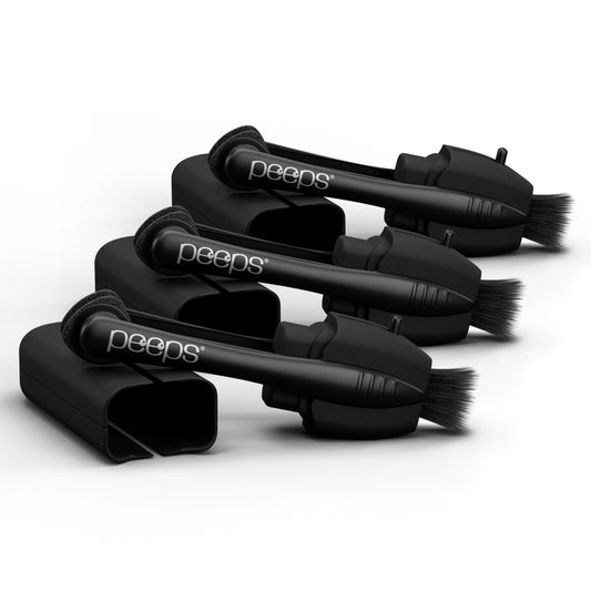 Packaging for CarbonKlean Peeps Glasses Cleaner in soft touch black