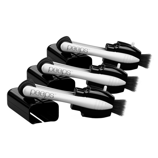 CarbonKlean Peeps Glasses Cleaner in black, compact 4x1x1 inch size