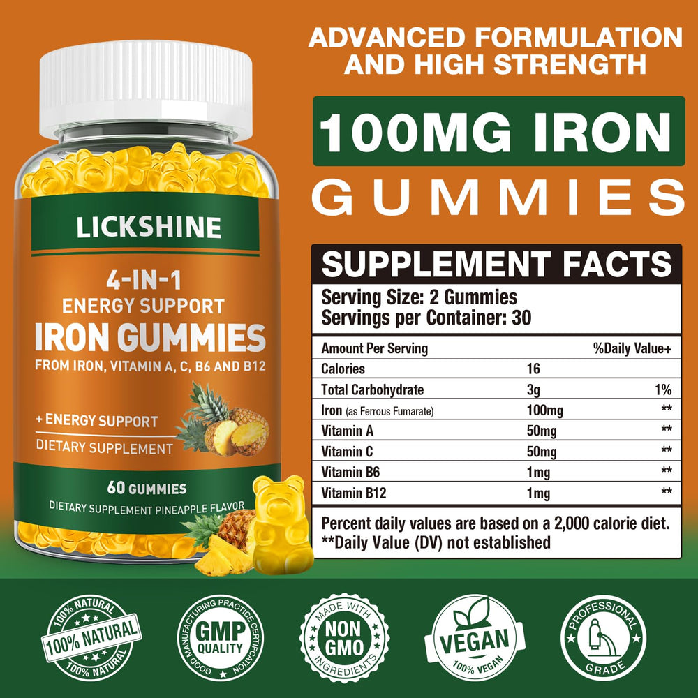 Carbonyl iron gummies for gentle iron intake 100mg