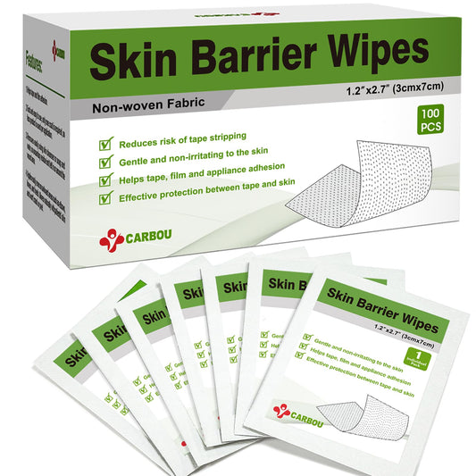 Carbou Skin Barrier Wipes package front view for quick skin prep