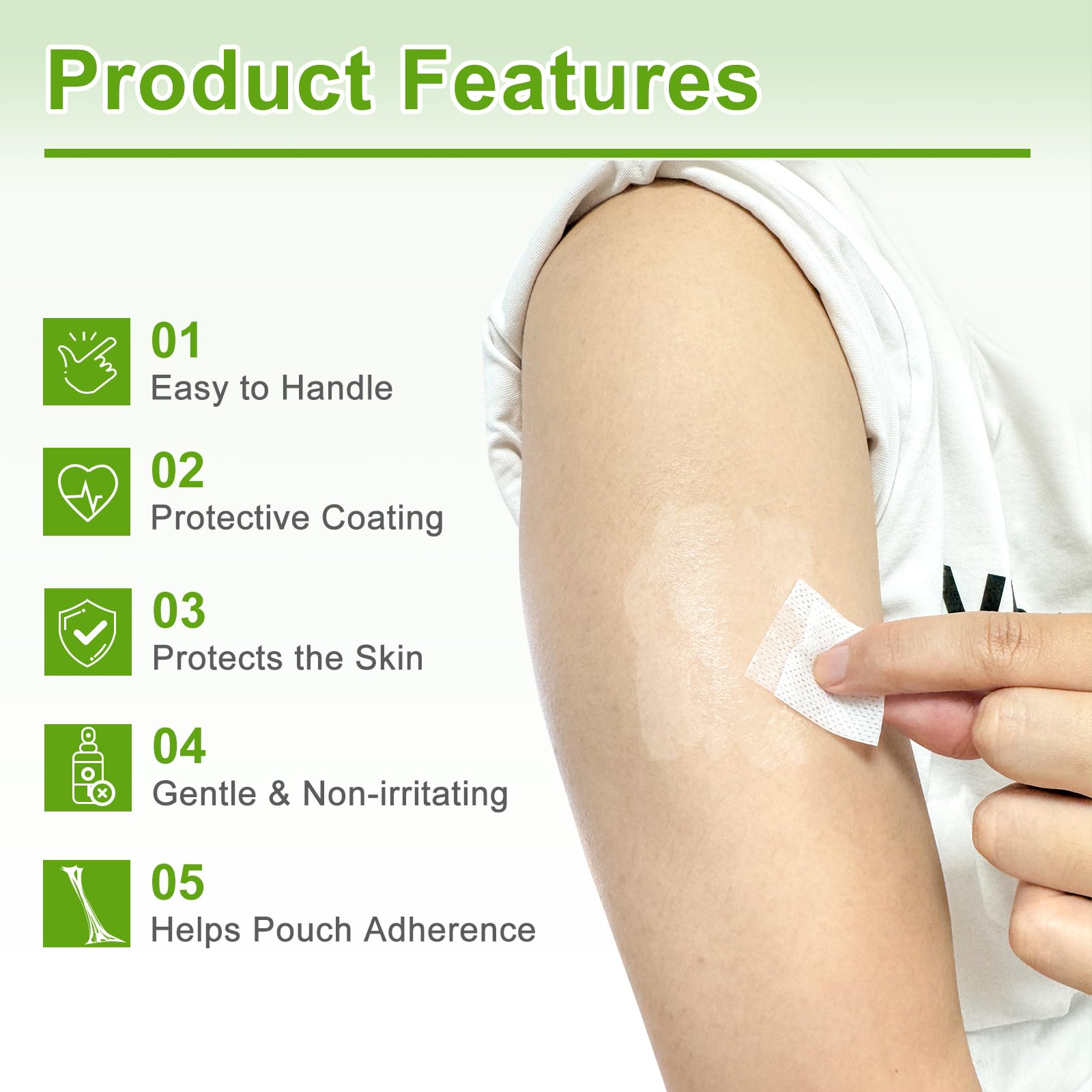 Carbou Skin Barrier Wipe applied quickly to skin for protective film