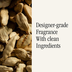 Cardamon Vanilla scent notes with salted caramel, vanilla, tonka