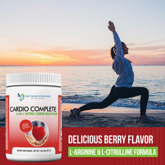 Cardio Complete Berry flavor powder in scoop
