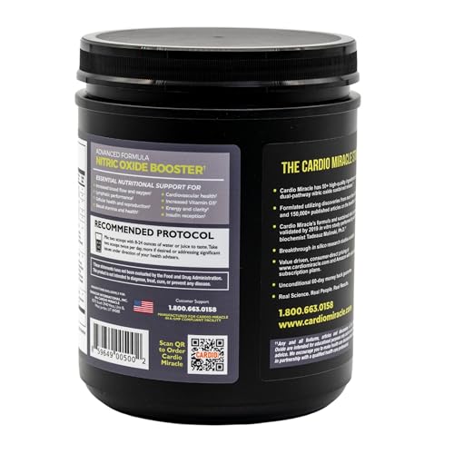 Close-up of Cardio Miracle jar with 90 servings