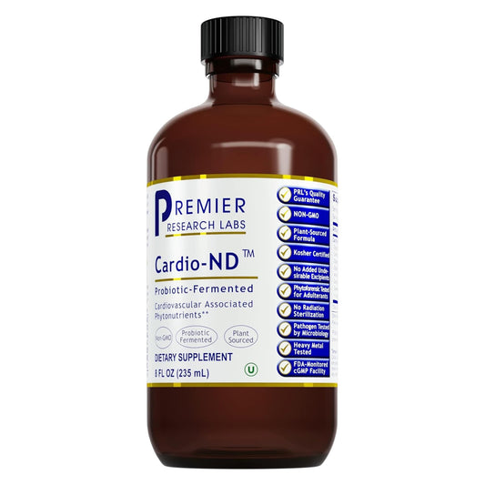 Premier Research Labs Cardio-ND fermented probiotic heart health liquid bottle, 8 oz