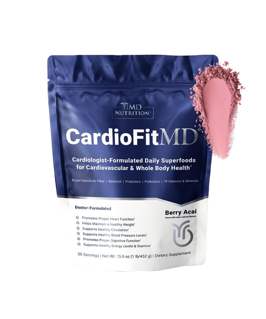CardioFitMD vegan beetroot powder jar with scoop