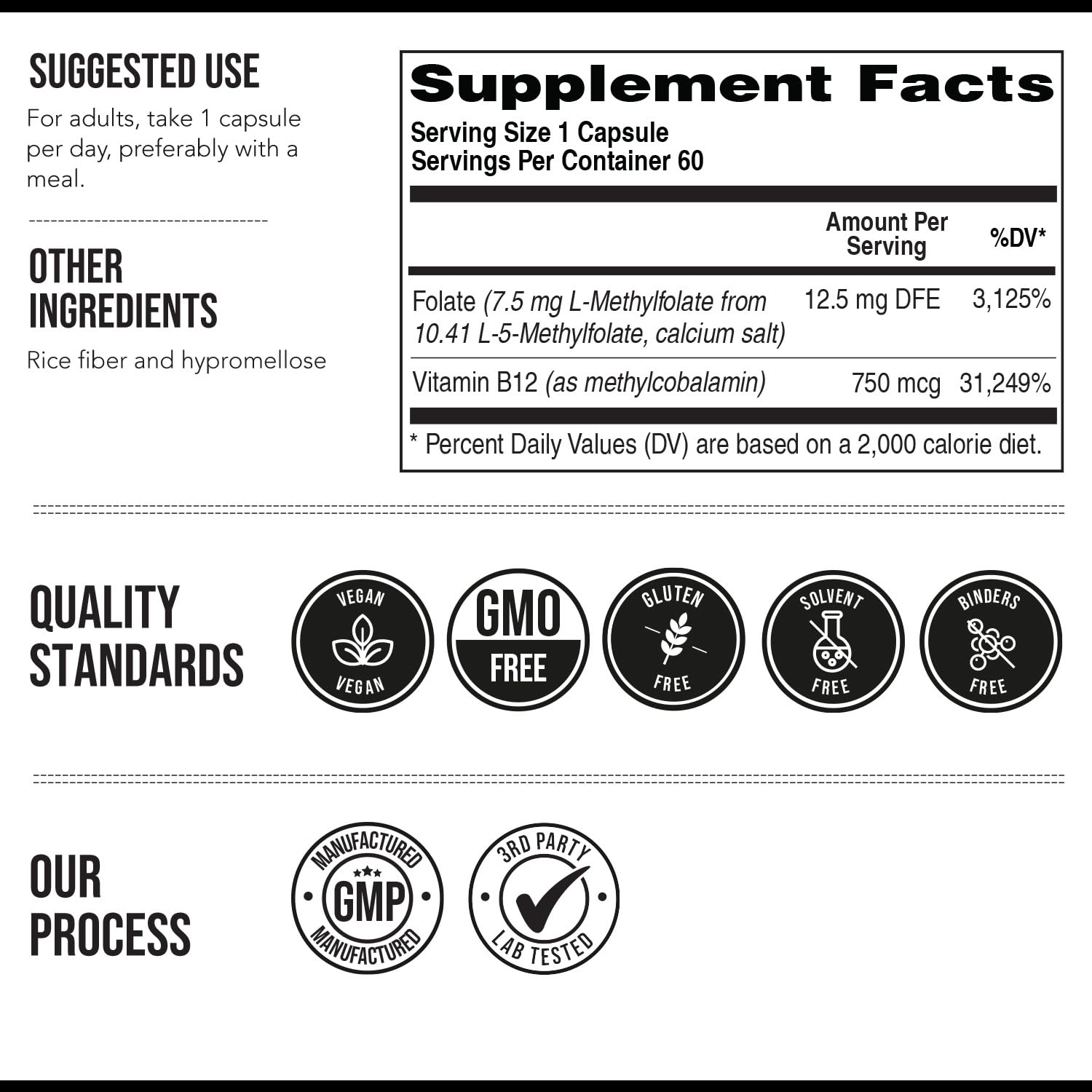 Heart health and nerve support with methylfolate and B12