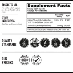 Heart health and nerve support with methylfolate and B12