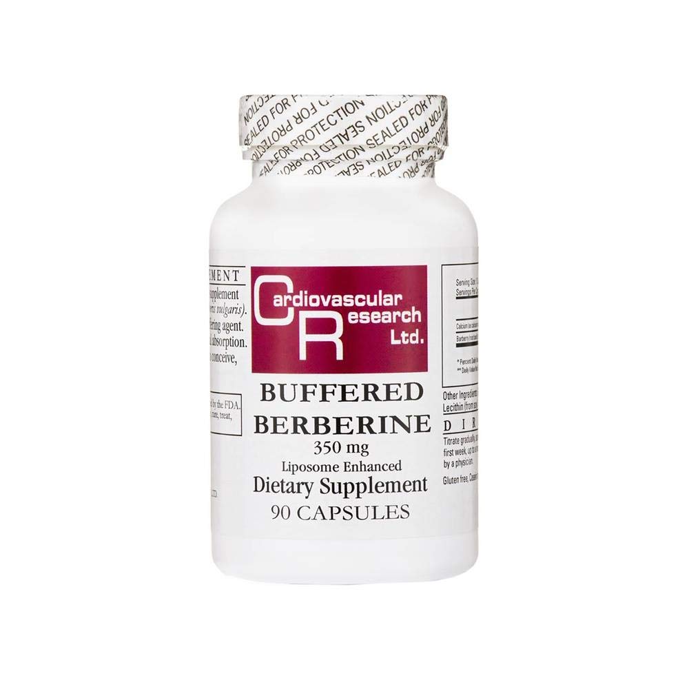 Cardiovascular Research Buffered Berberine 350 mg bottle, white, 90 capsules
